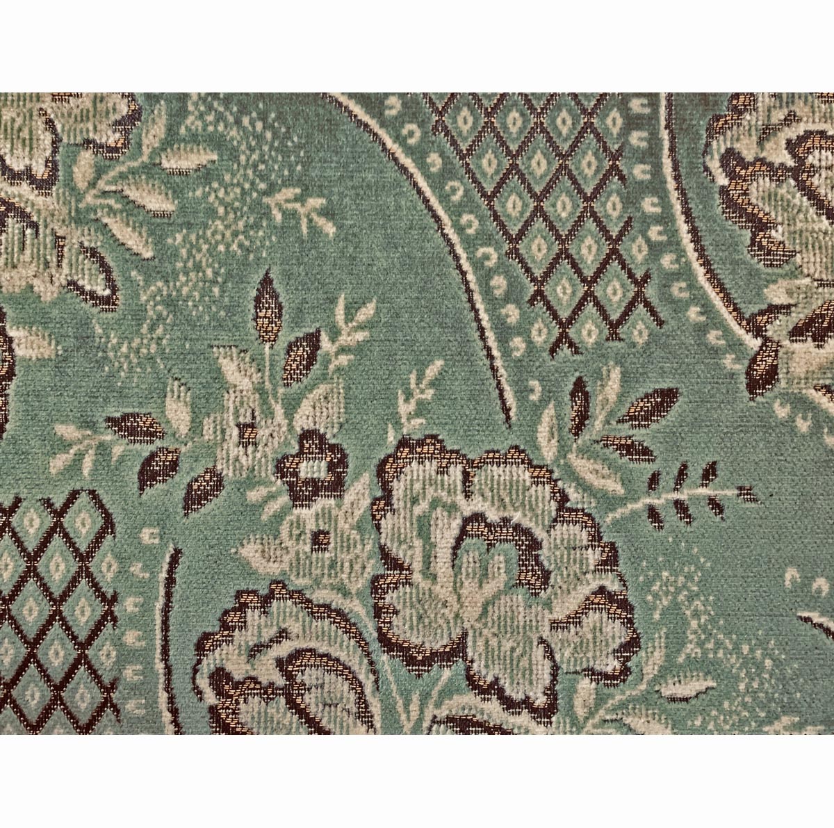 Coniston Cut Pile Velvets Large Floral Lattice Green
