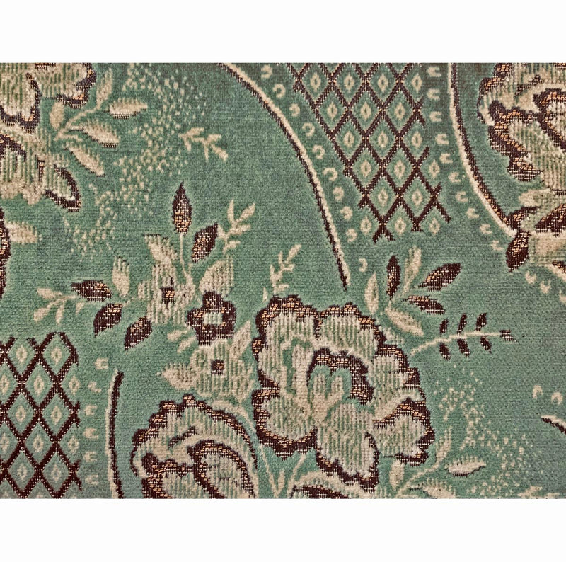 Coniston Cut Pile Velvets Large Floral Lattice Green