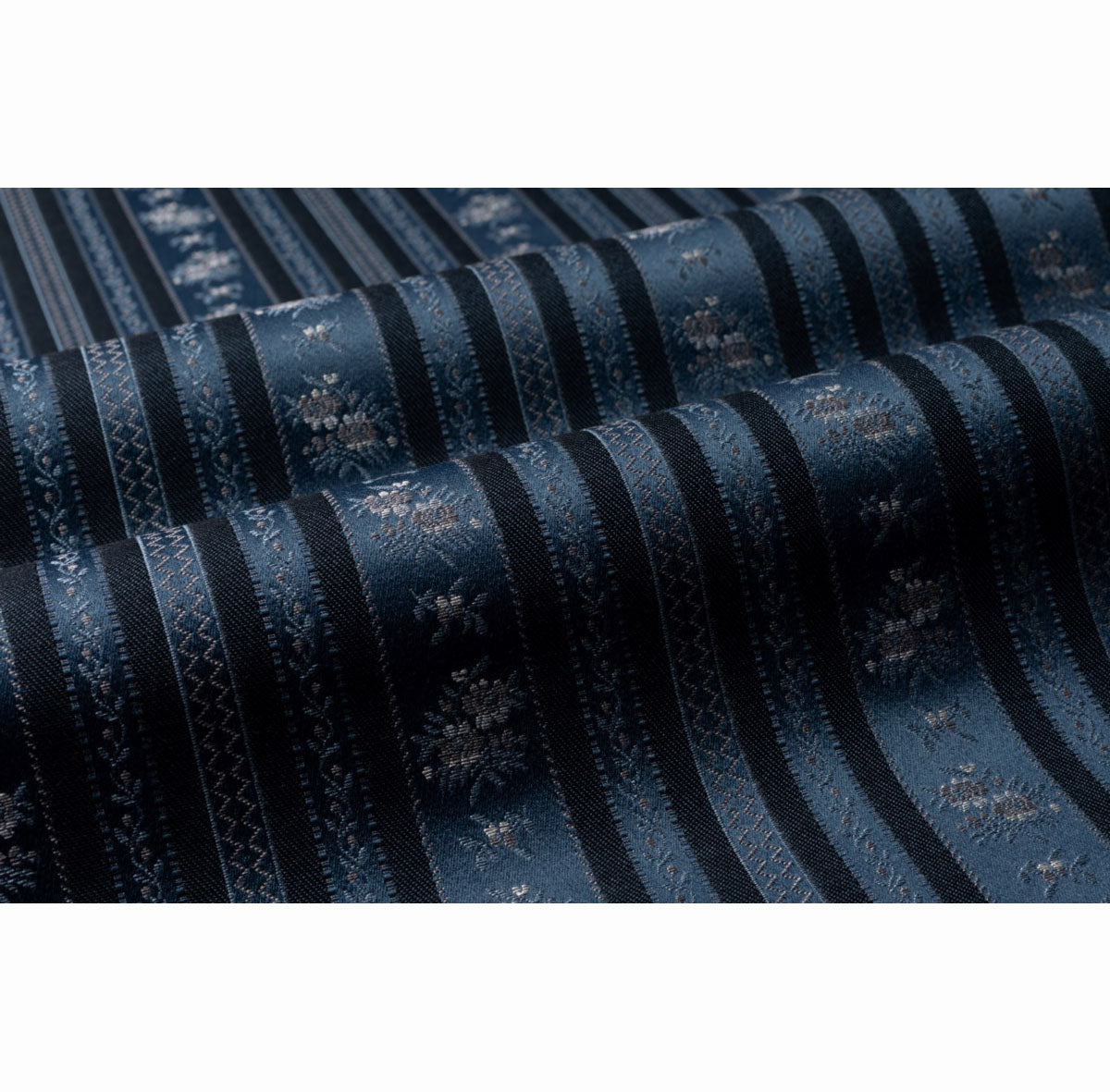 Georgiana Blythe Floral Stripe Deep Blue