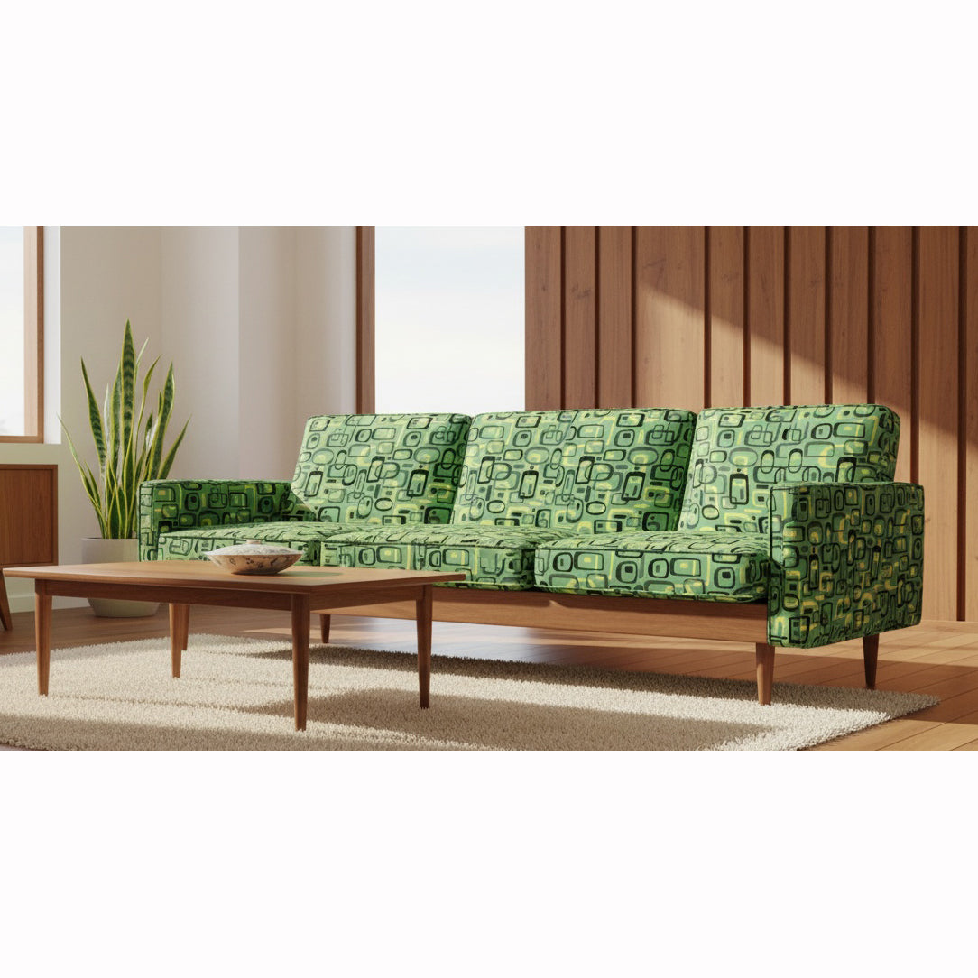 Mid Century Prints Atomic Rings Velvet Green