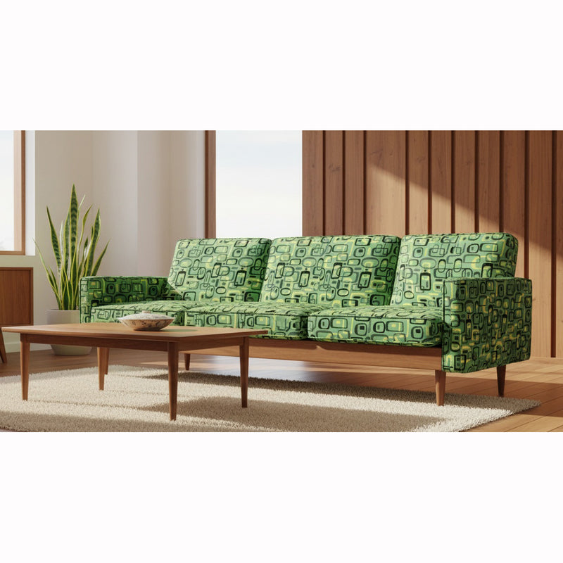 Mid Century Prints Atomic Rings Velvet Green