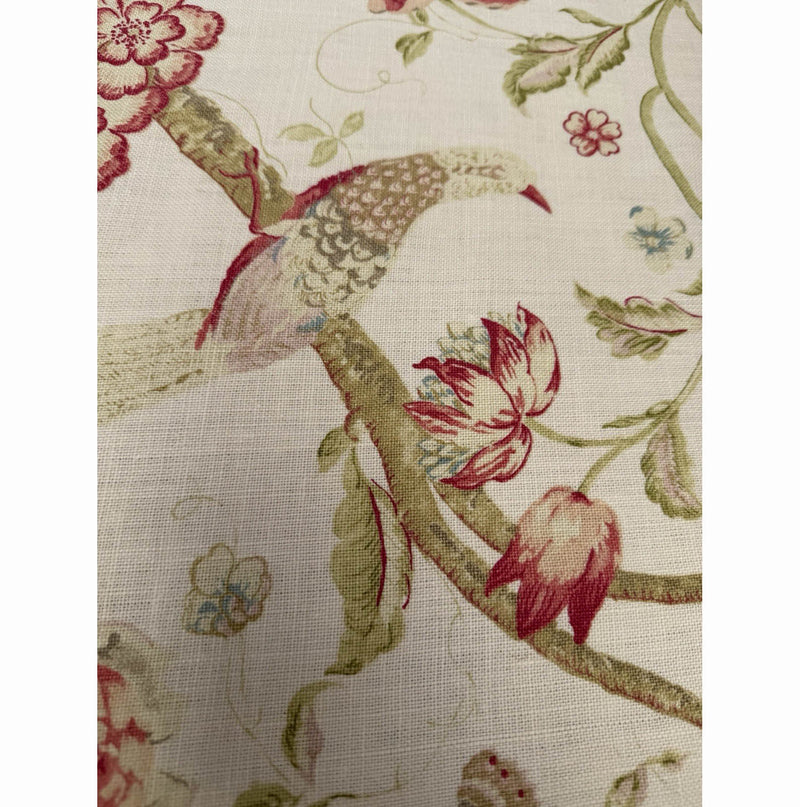 Acquitaine Fabrics Water Garden Rose 100 per cent Linen Limited Sale Stock