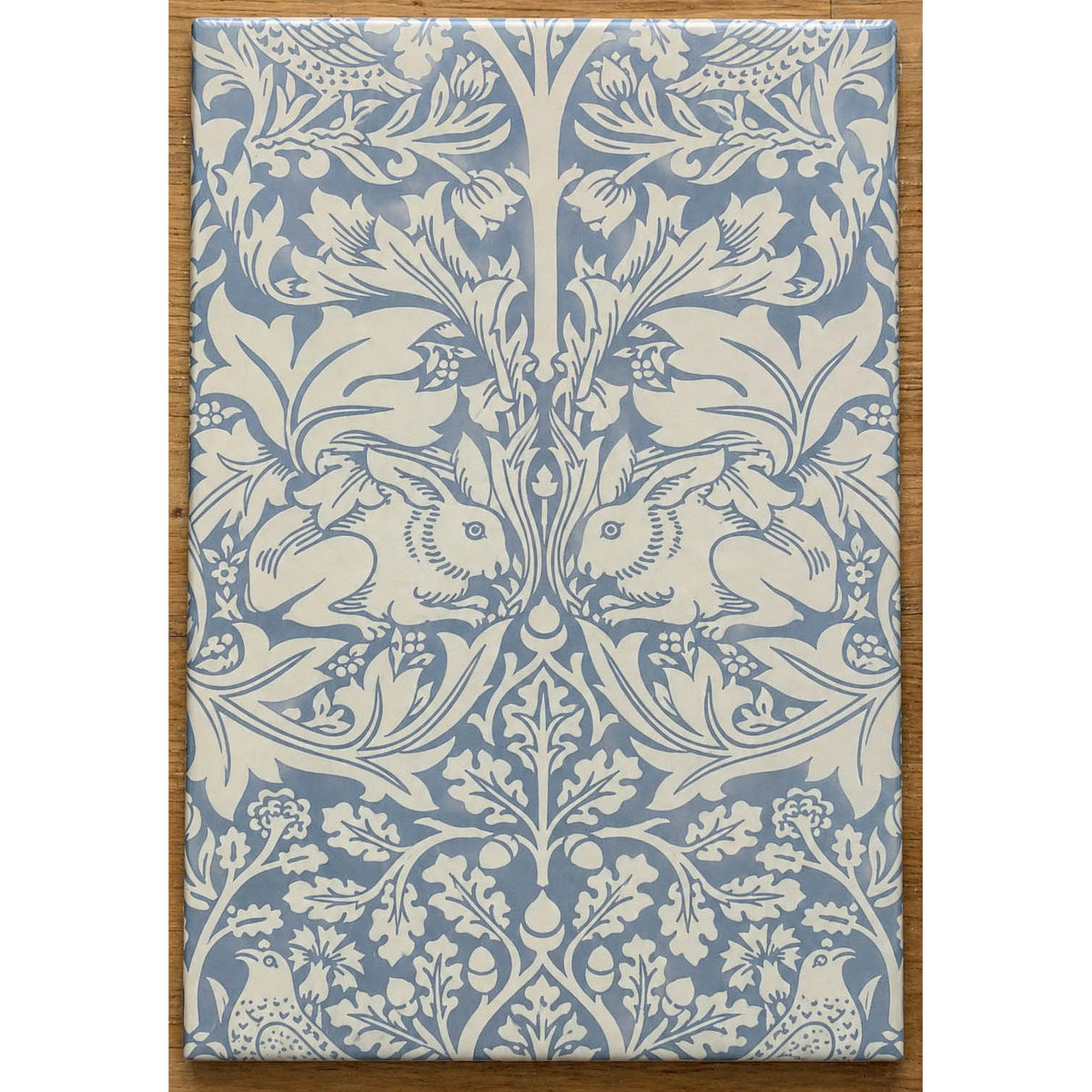 William Morris Brother Rabbit Slate Blue Splashback 6 tile set 60cm x 60cm