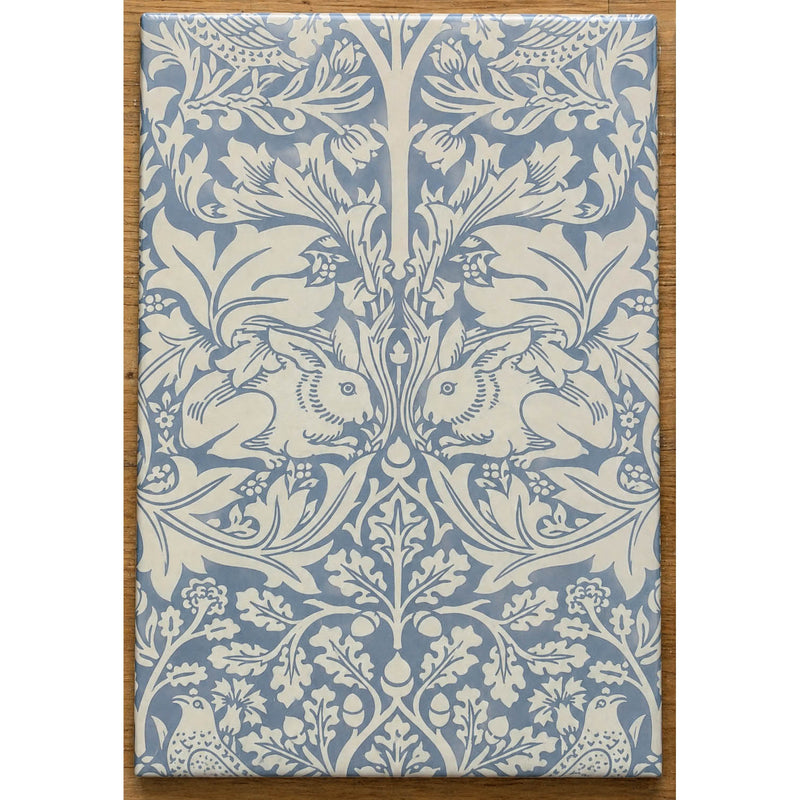 William Morris Brother Rabbit Slate Blue Splashback 6 tile set 60cm x 60cm