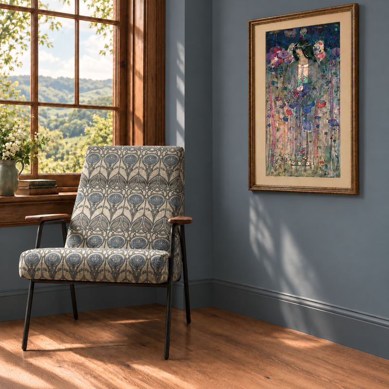 Charles Rennie Mackintosh Jacquard Roses Peacock