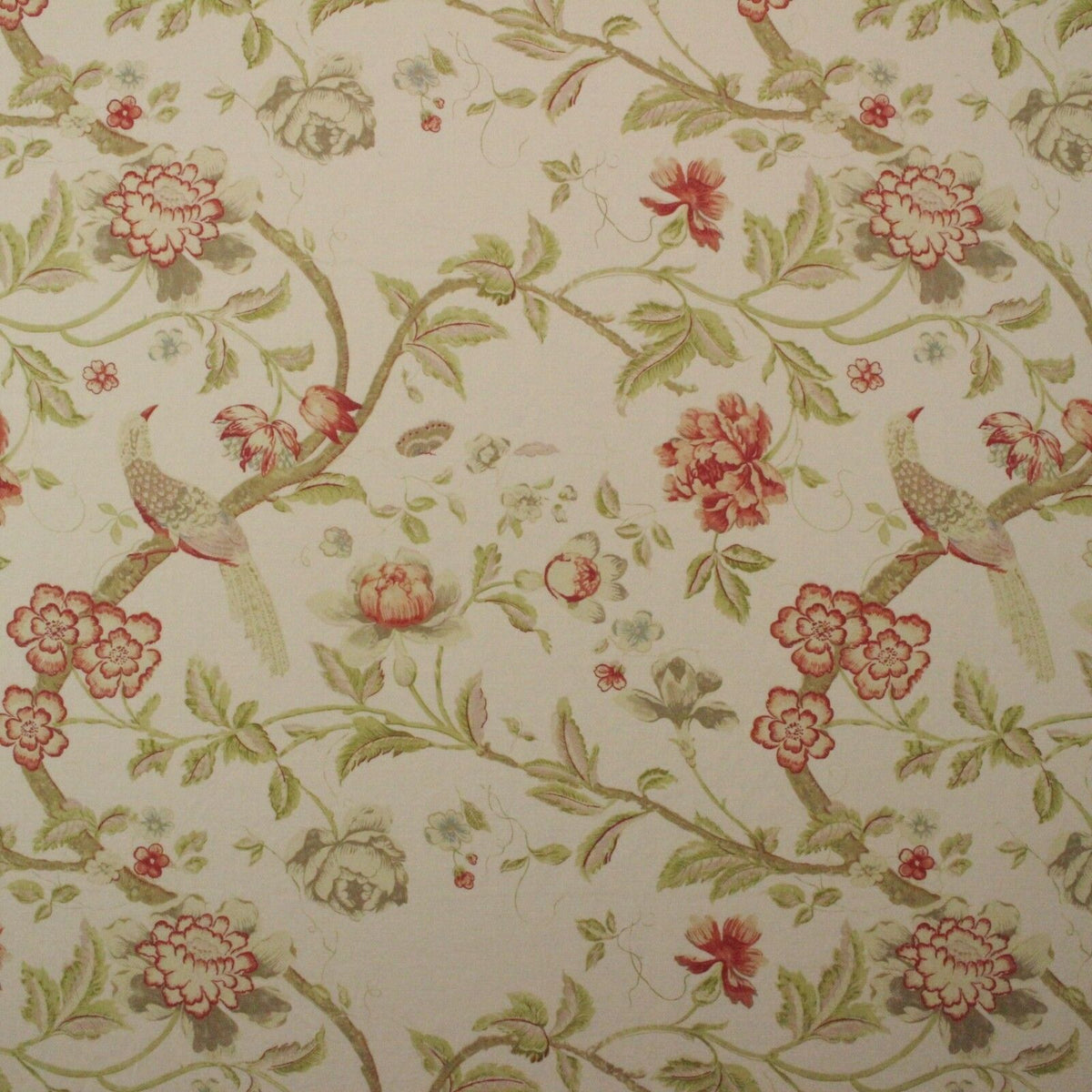 Acquitaine Fabrics Water Garden Rose 100 per cent Linen Limited Sale Stock