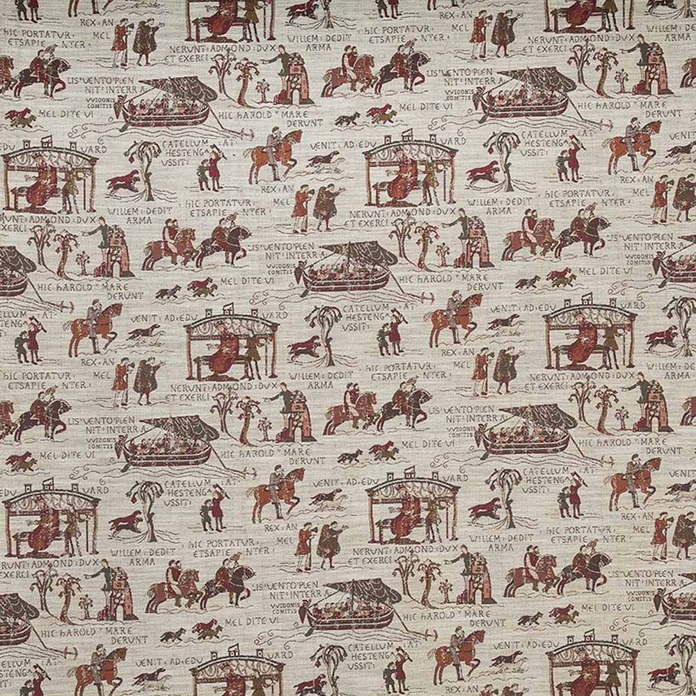 Celtic Medieval Curtain And Upholstery Fabric Guinevere Medieval Bayeux Tapestry Scene From Loome Fabrics Heavy fabric like most tapestry fabrics are usually durable compared to light fabric. bayeux tapestry scene
