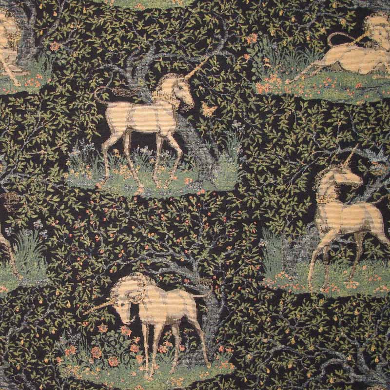Guinevere Medieval Mystical Unicorn Celtic Medieval Dark Blue And Cream Curtain And Upholstery Fabric Guinevere Medieval Mystical Unicorn From Loome Fabrics Medieval tapestry upholstery fabric on gallery. mystical unicorn