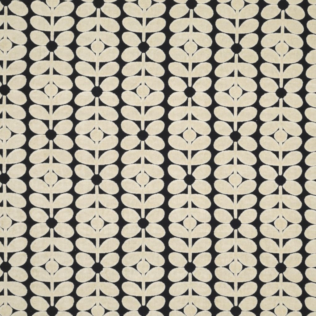 Orla Kiely Velvet Sixties Stem Charcoal Curtain Upholstery Fabric Orla Kiely Velvet Sixties Stem Charcoal Curtain Upholstery Fabric