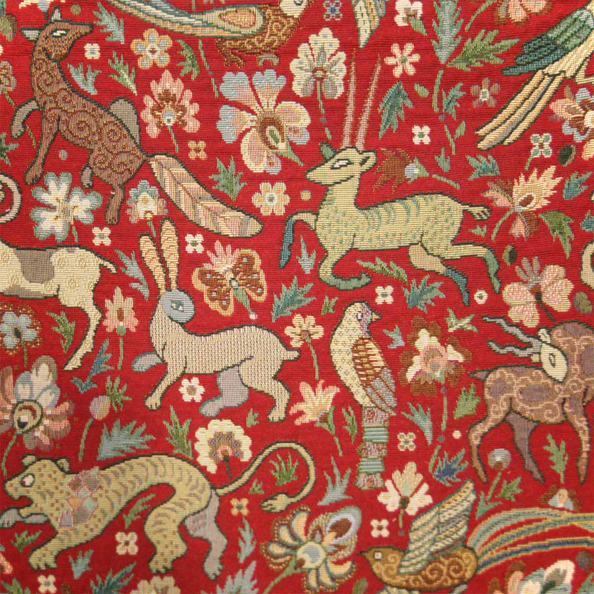 Celtic Medieval Tapestry Forest Animals Tapestry Red From Loome Fabrics It can also be used for some window treatments like cornices. forest animals tapestry red