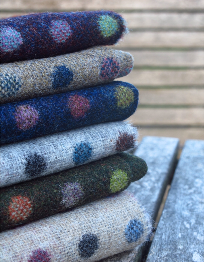 spotty wool upholstery fabric