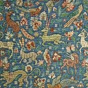 Guinevere Medieval Forest Animals Tapestry Middle Blue From Loome Fabrics