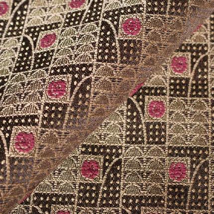 Art Deco Art Nouveau Brown Flat-Weave Curtain and Upholstery Fabric ...